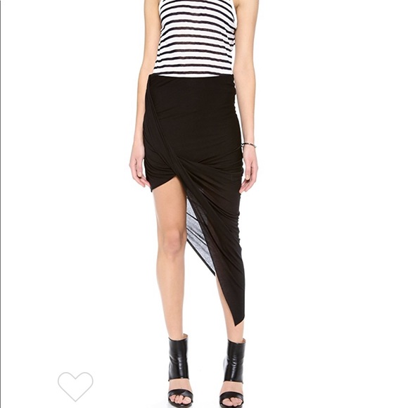Helmut Lang Dresses & Skirts - Helmet Lang Asymmetrical Black Wrap Skirt Small